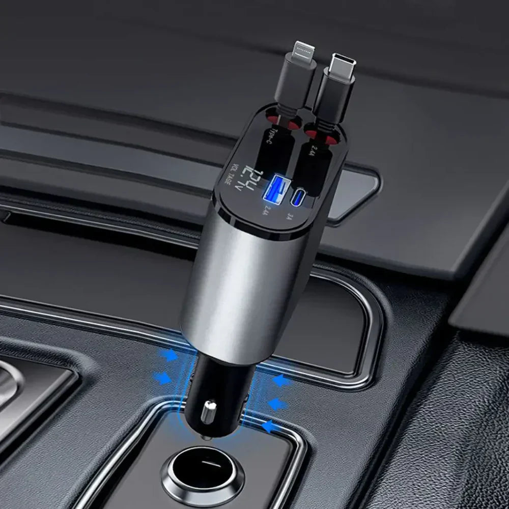 4-in-1 Retractable Car Charger