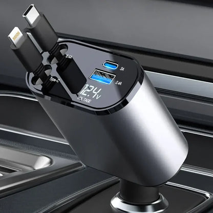 4-in-1 Retractable Car Charger