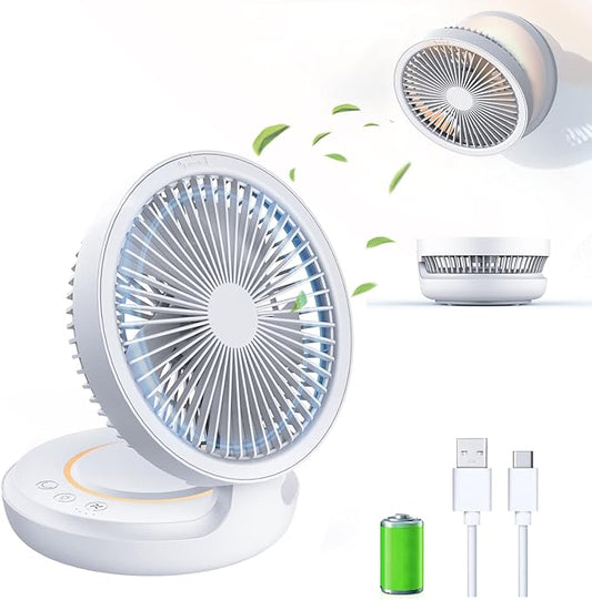 shinic Ultra Quiet Table Fan Battery Operated